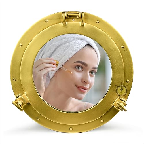 Miniatura 11 de Nagina International Espejo vintage antiguo de aluminio de alta calidad para montar en la pared, de coca cola, ventana de ojo de buey de barco,