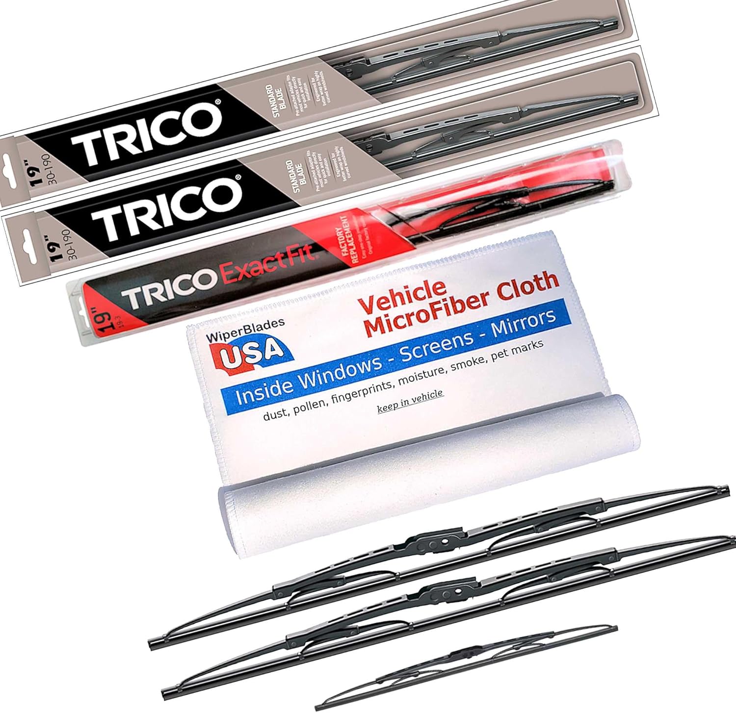 WiperBladesUSA Wiper Set compatible with Nissan 300ZX 1986 (Set of 3) w/Rear Wiper Wiper Blades