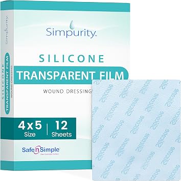 Transparent Film Wound Dressing - 4"x5" Individual Pack - Silicone Medical Pads Wound Care - Transparent Adhesive Dressing Waterproof - Silicone Medical Supplies for Wound Care