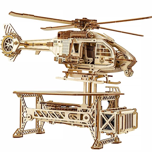 Wood Trick Thunder Chopper Puzzle 3D de Madera para Adultos para Construir