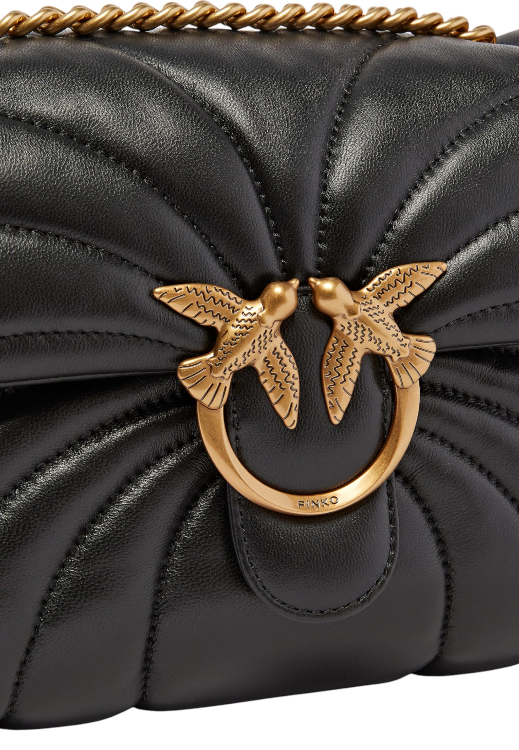 Pinko Bolso love classic puff cl negra butterfly quilt