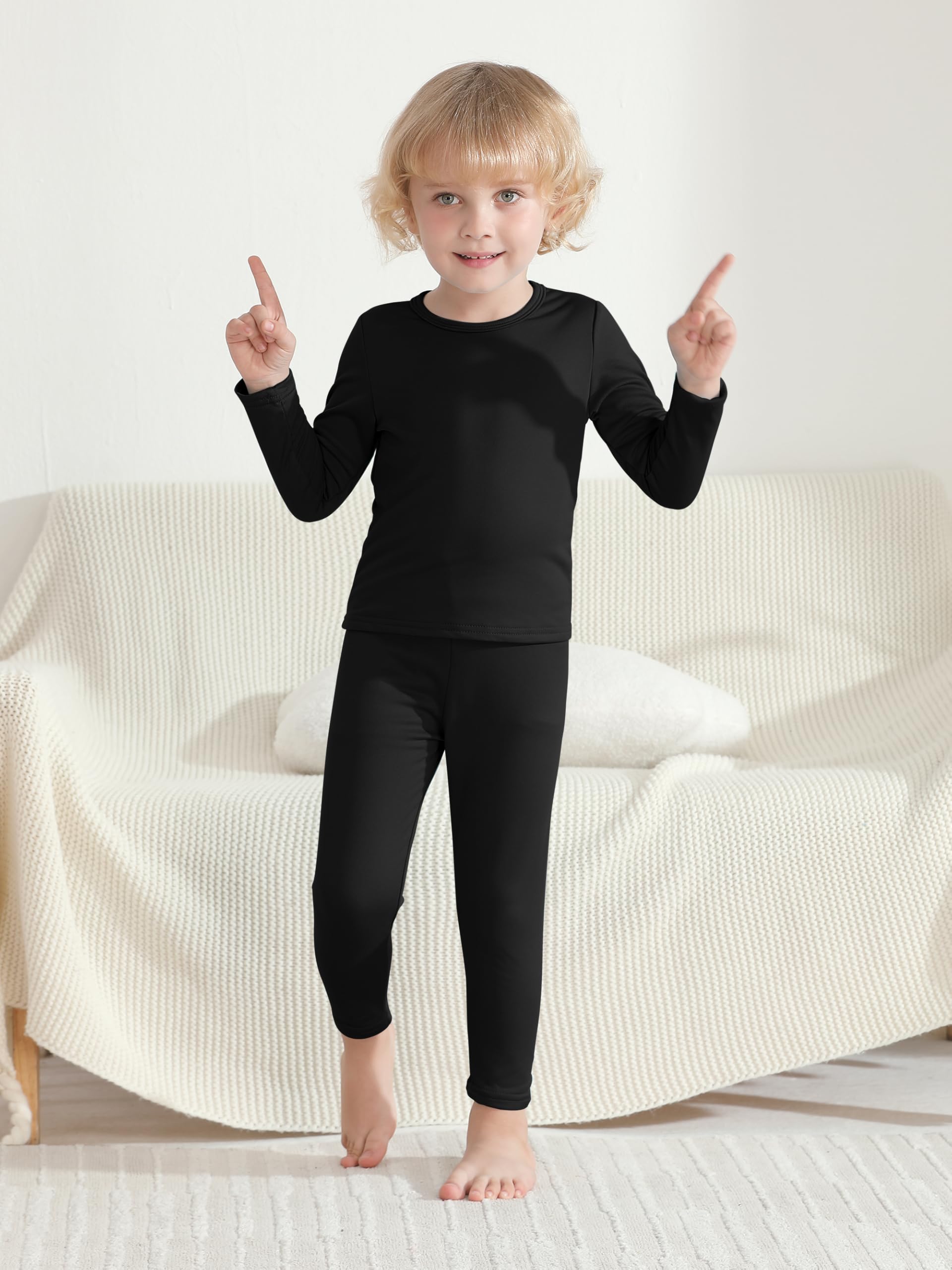 VZV 2T-6Y - Conjunto de ropa interior térmica para niños pequeños, capa