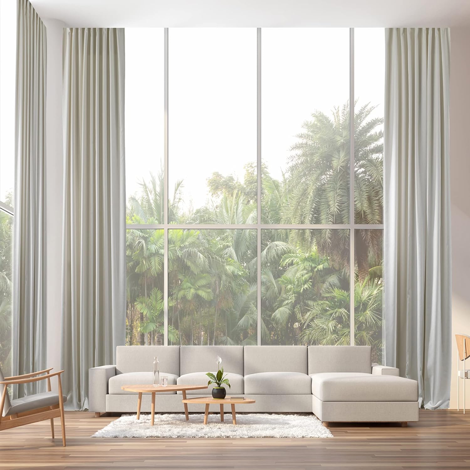 Premium Extra Long Curtains – Room Darkening Decorative Curtain Drapes – Multi-Functional Hanging Back Tab – Drapes for Living Room - Made in Turkey (52" L x 72" W, 1 Panel)