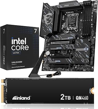 Micro Center 3 in 1 Combo Intel Core Ultra7 265KF Processor w/MSI Z890 Gaming Plis WiFi Motherboard and Inland QN460 1TB NVMe SSD