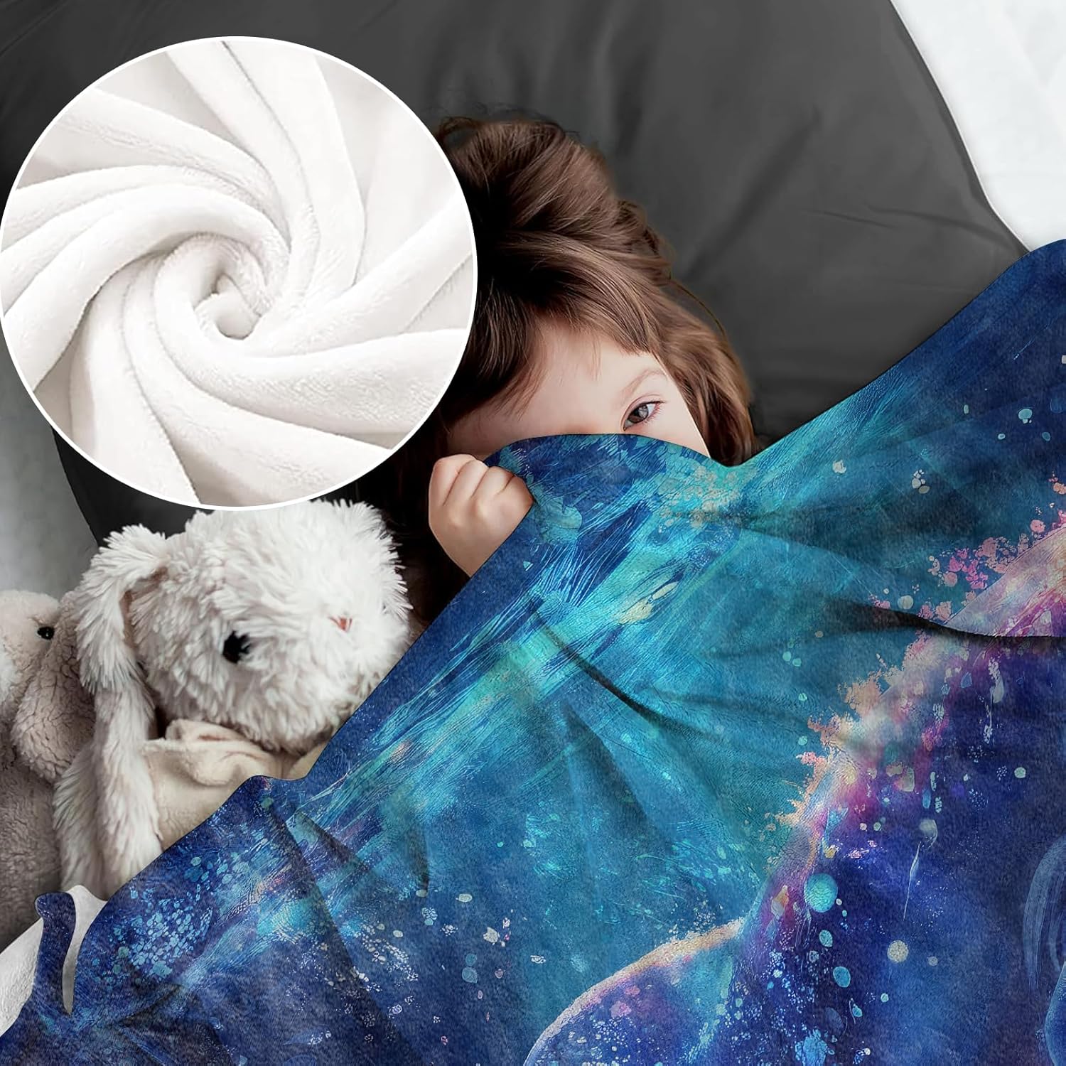 Dolphin Blanket for Kids Adults, Dolphin Gifts Flannel Throw Blanket, Dolphin Decor Lightweight Warm Soft for Sofa Couch Bed Living Room Office 60" x 50" - Image 6