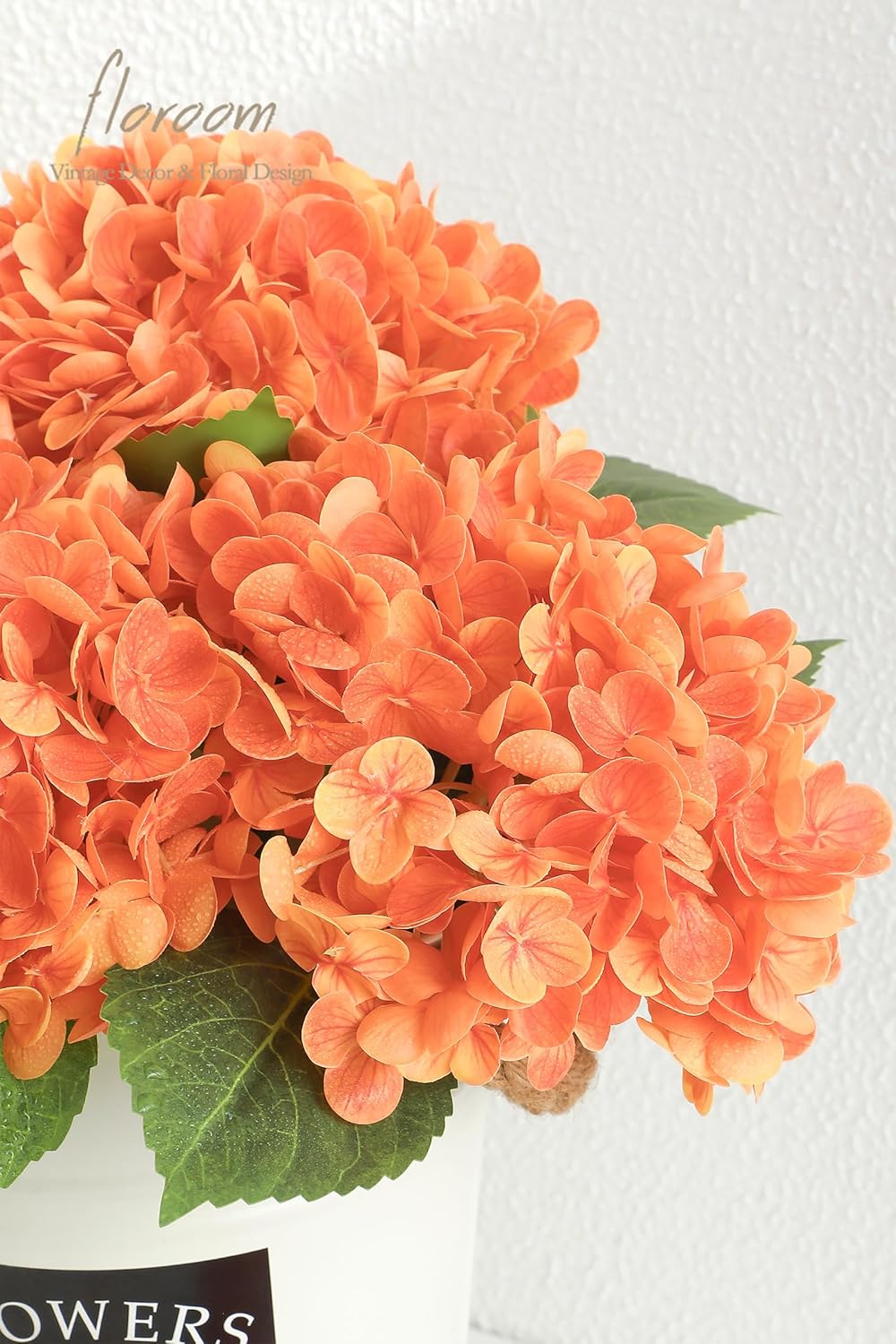 Floroom 4 Pcs Real Touch Burnt Orange Hydrangea Artificial Flowers, 20" Full Faux Hydrangea Flowers Fake Flowers for Home Decor Party Floral Arrangements Wedding Bouquets Centerpieces Decorations - Image 5