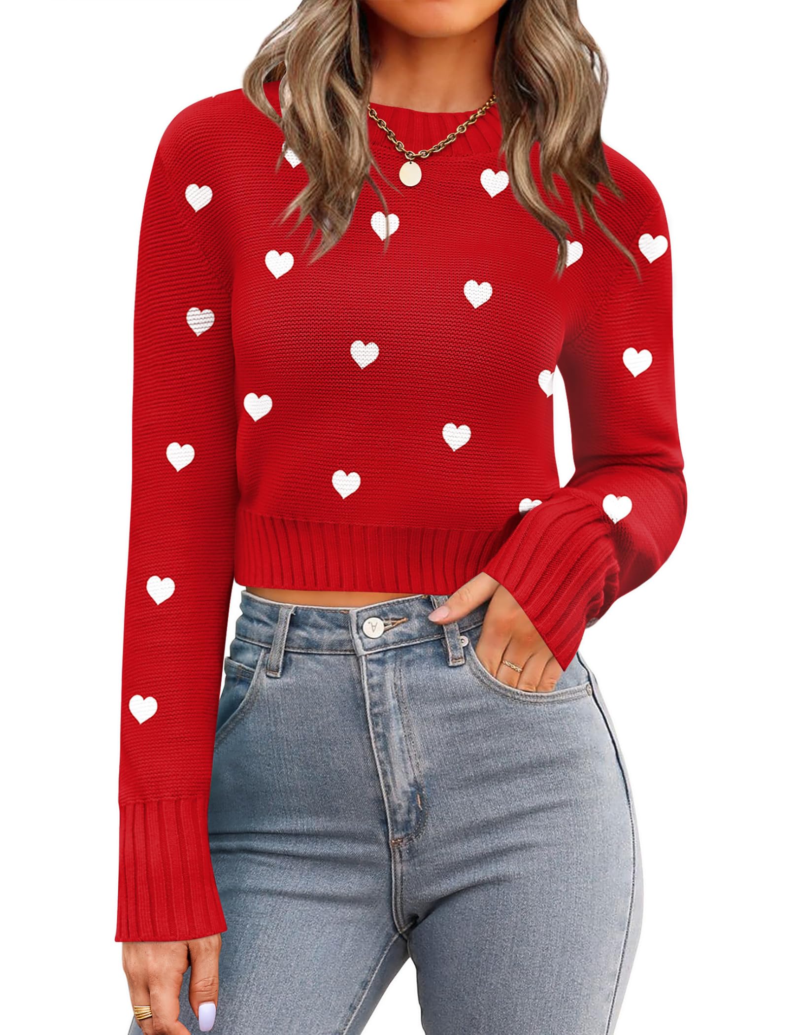Zeagoo Women's 2026 Fall Crewneck Cropped Sweaters Long Sleeve Knit Tops | Basic Soft Cozy Ribbed Knitted Pullover,Trendy Winter Fashion Layer Cute Clothing,Going Out Business Casual Dressy Outfit