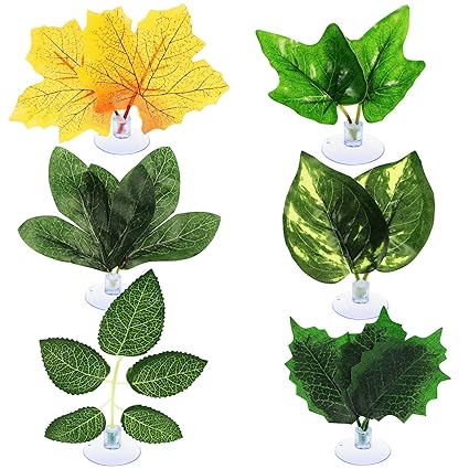 Juexica 6 Pieces Betta Fish Leaf Pad Betta Fish Hammock Fish Tank Decorations Betta Bed Leaf Hammock Pad for Betta Fish Lightweight and Realistic Resting Spot Simulating The Wonderful Habitat