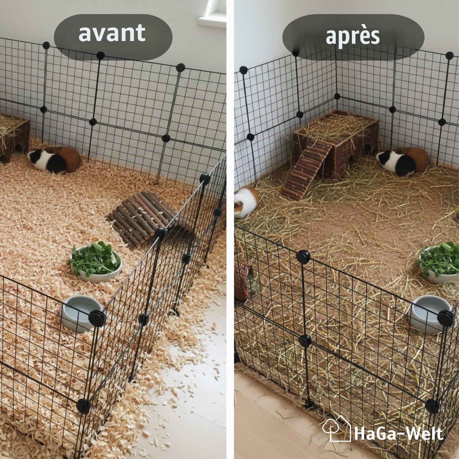 HaGa® Tapis en chanvre 500 g/m² en 0,65 m x 5 m | Tapis de litière durable pour cage de petits animaux | Tapis en chanvre respirant, support parfait pour la litière de petits animaux, 100 % chanvre