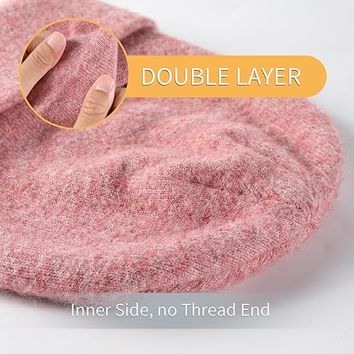 Miniatura 3 de Achiou Gorro de punto para mujer, gorro de esquí de invierno para hombre, gorro cálido con puños, suave y holgado de punto, gorra unisex