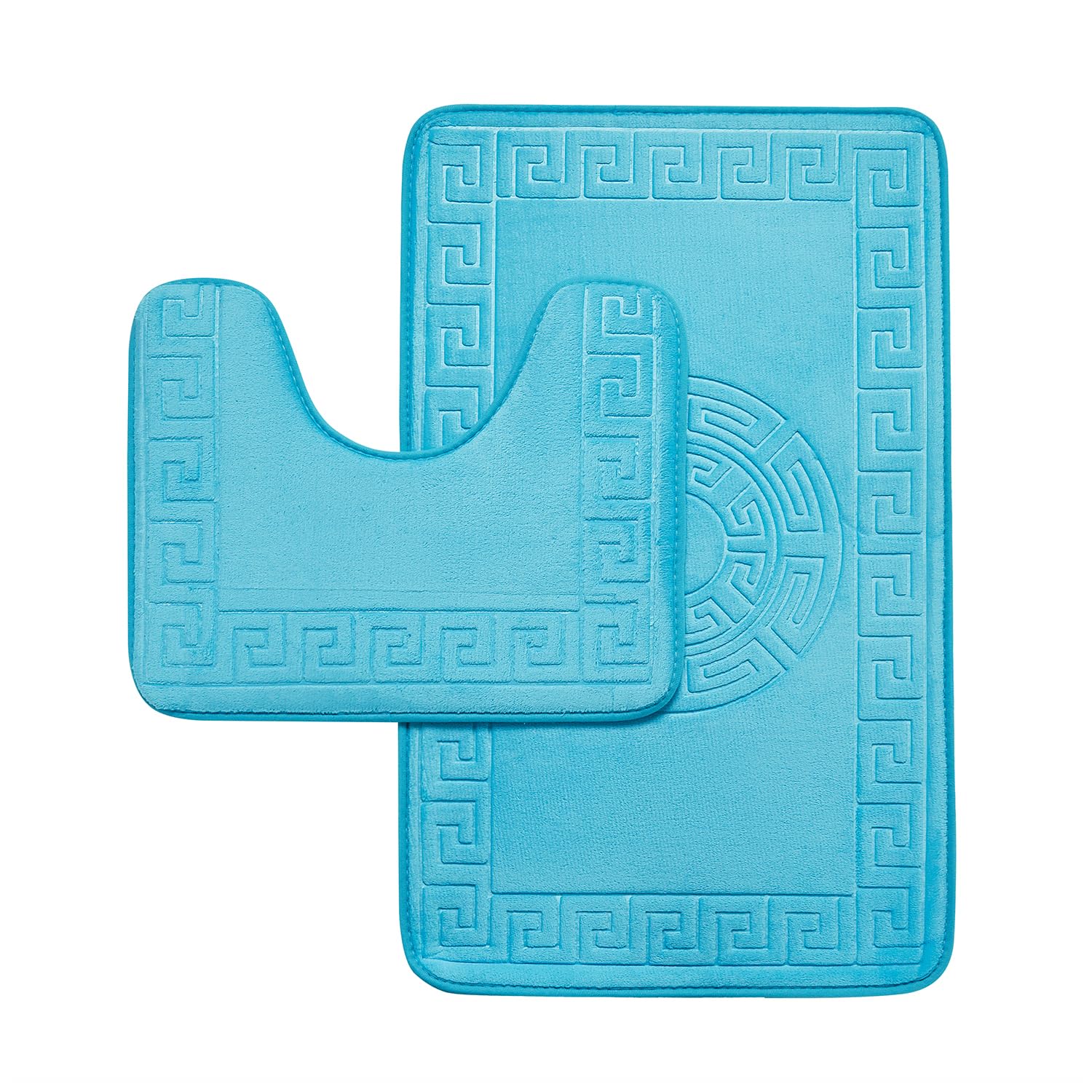 2 Piece Bathroom Rug Set Memory Foam Bath Mat & Pedestal Mat Soft Absorbent Non Slip Machine Washable Bathroom Mats