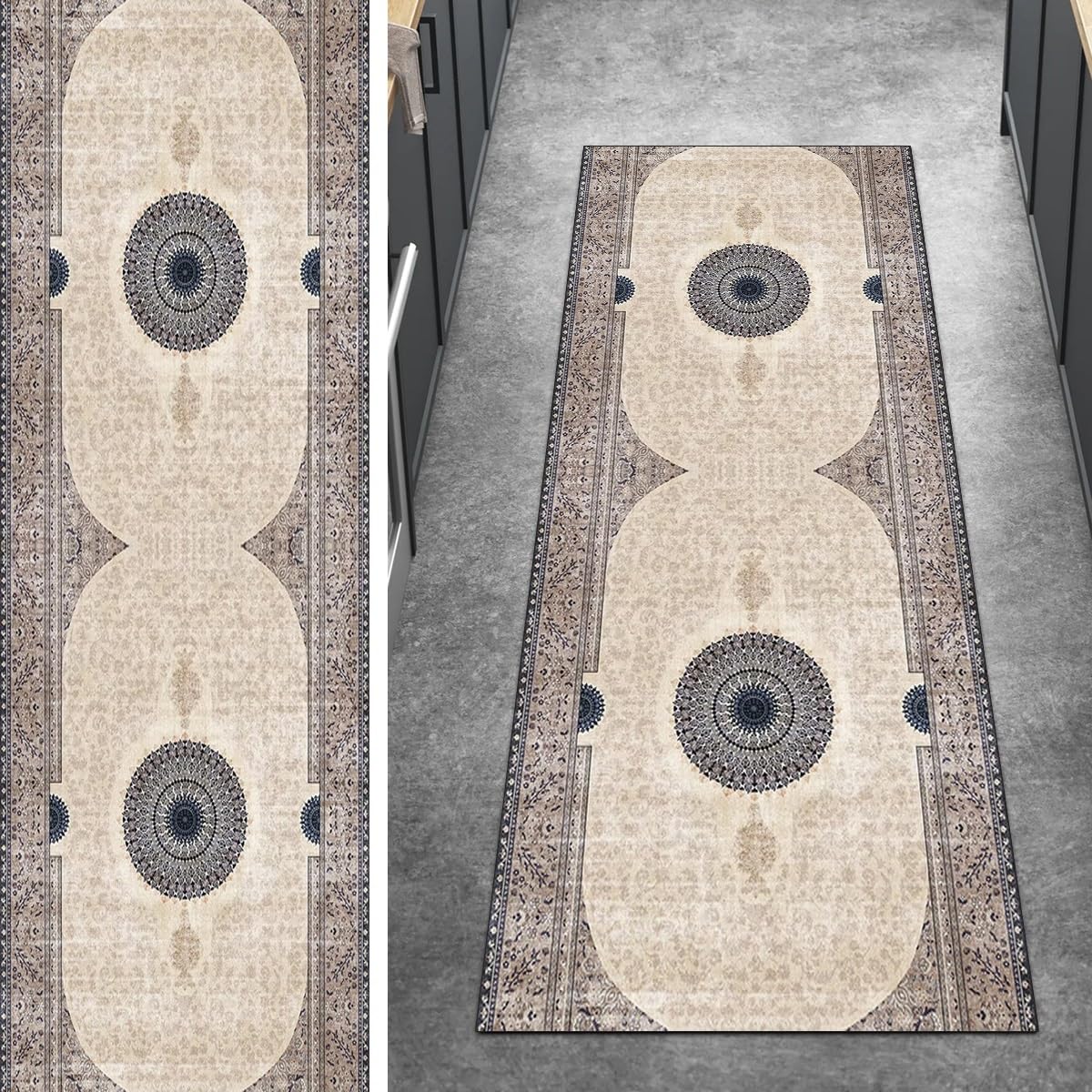 Alfombra de pasillo lavable para proteger el suelo de tu hogar con estilo beige