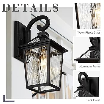 zeyu 14 Inch Black Exterior Farmhouse Wall Sconce, Outdoor