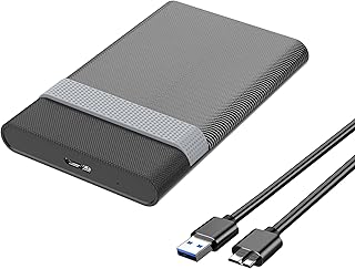 ADWITS Godo 2.5 inch USB 3.0 5Gbps to SATA III External Hard Drive Enclosure, Tool Free Durable ABS + Silicone Case Design for 7 - 9.5 mm HDD SSD, Support Max 6 TB with UASP - Black