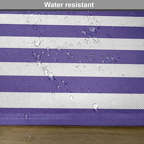 Miniatura 6 de Ambesonne Juego de 4 manteles individuales a rayas, estilo náutico marino, azul marino y blanco, estampado geométrico, patrón geométrico, manteles