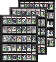 Vista 11 de 24 Vitrina para tarjetas de béisbol - Vitrina con cerradura para tarjetas de deportes con clasificación, montaje en pared con protección UV, puerta