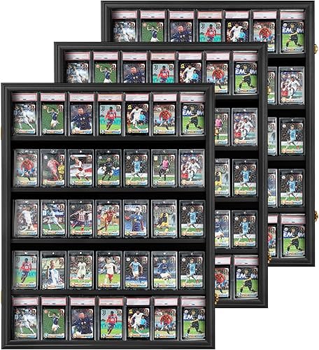 Miniatura 11 de Estuche de exhibición de tarjetas deportivas con 35 grados: marco de exhibición de tarjetas de béisbol con protección UV, vista transparente