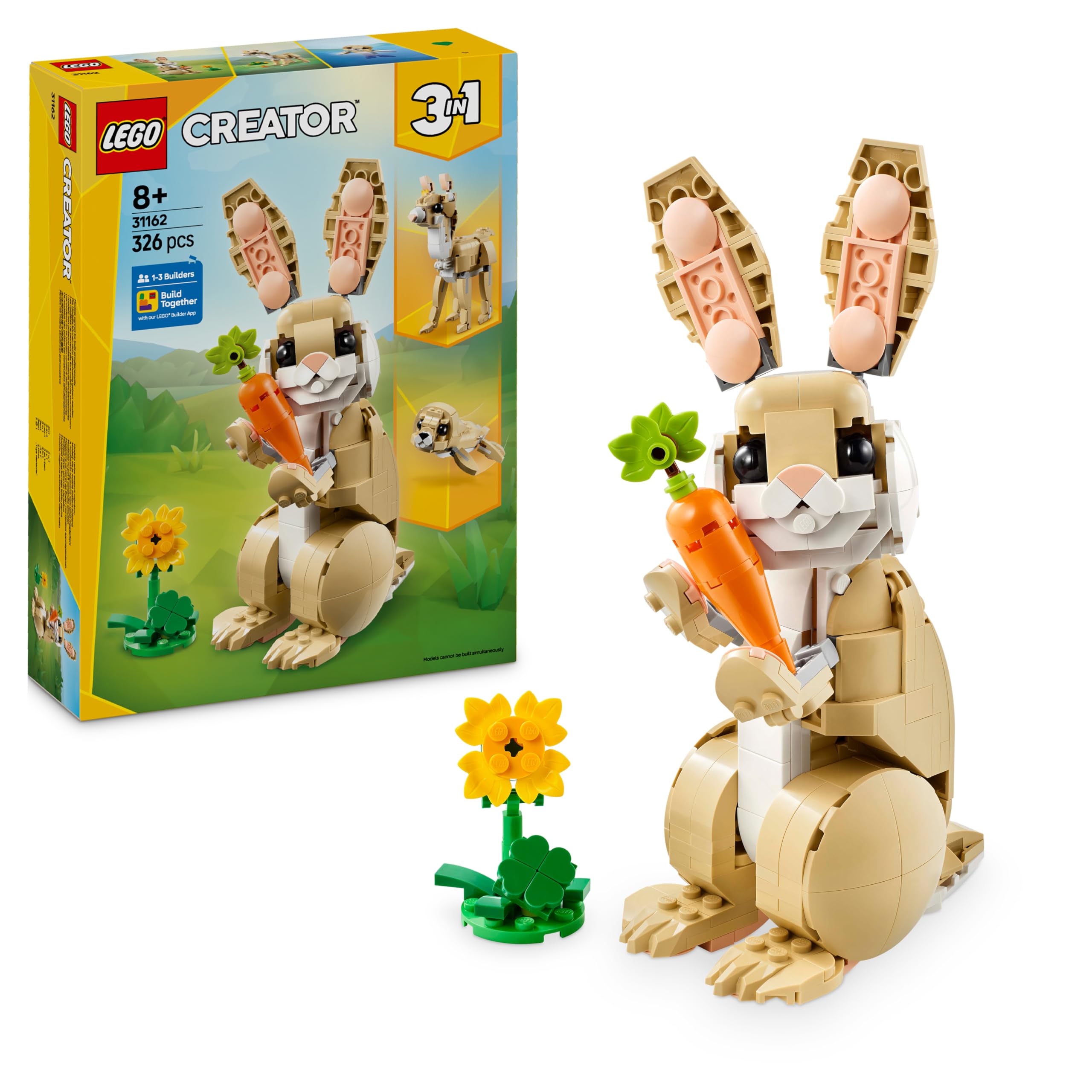 Creator 3in1 Cute Bunny Toy Animal Playset 31162 Building Blocks Toys for 8+ Gift for Boys and Girls