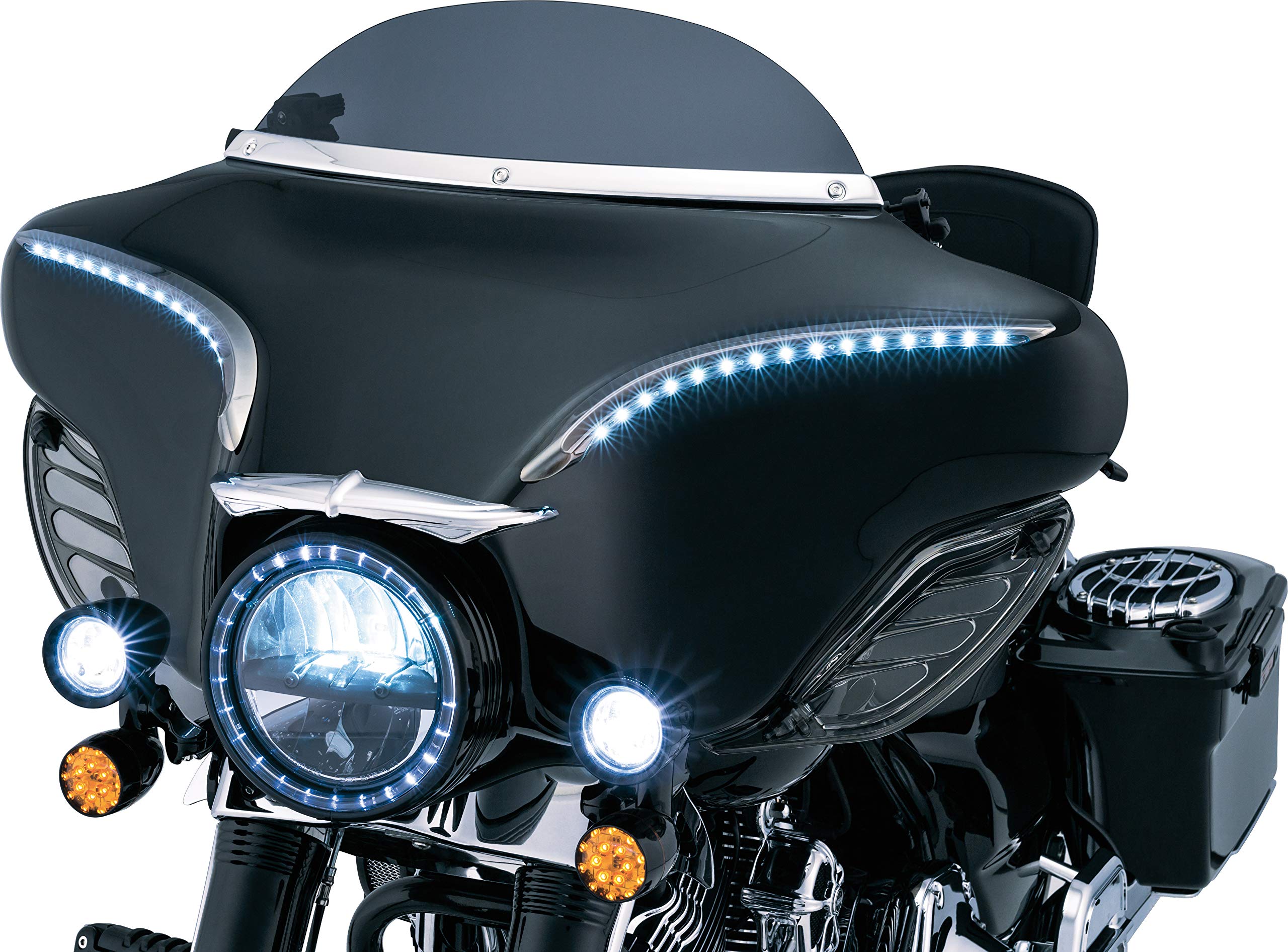 Kuryakyn 1310 Motorradzubehör: Glatte Windschutzscheiben-Verkleidung für Harley-Davidson Motorräder, 1996–2013, Chrom