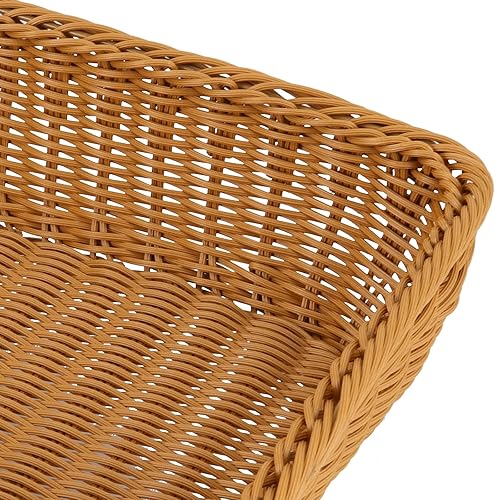 Miniatura 3 de SHEUTSAN Paquete de 3 cestas de pan tejidas de mimbre de polietileno de 15.7 x 11.8 pulgadas, cestas de almacenamiento rectangulares hechas a mano