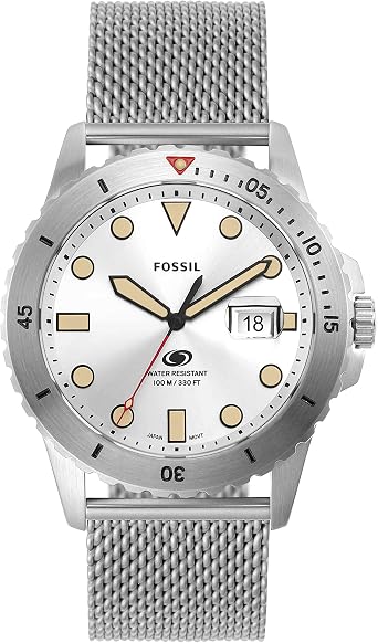 Fossil Mens Sports Watch with Stainless Steel, Silicone, or Leather Band
