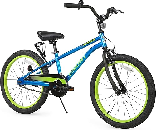 Dynacraft Nitrous - Bicicleta BMX para niños de 16 a 20 pulgadas para edades de 5 a 12 años, naranja, negro, azul y verde azulado