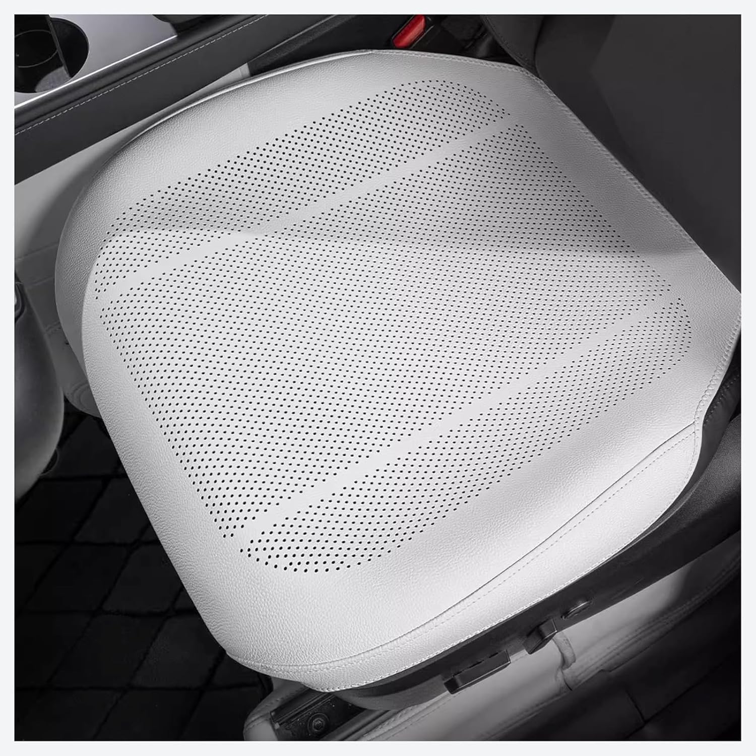 VAPORVERSE Car Seat Cushion for Lexus RZ 300e 2025, Faux Leather Front Pad Non-Slip Breathable Protector Cover Mat Breathable Vehicle Grey 1-Piece Pack