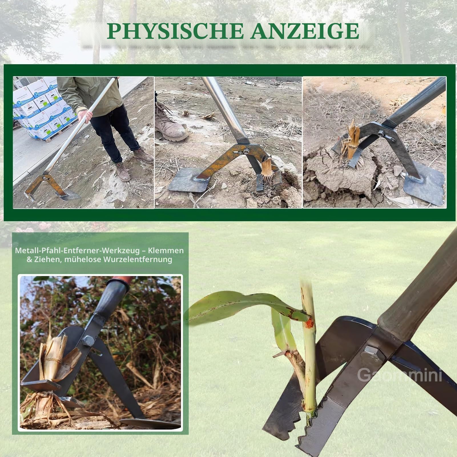 Baumzieher mit hoher Hebelwirkung, manueller Wurzelentferner, Unkrautzieher – entwurzelt Bäume und Sträucher vollständig, ergonomisches Gartenwerkzeug(132CM/52IN/1.32M)