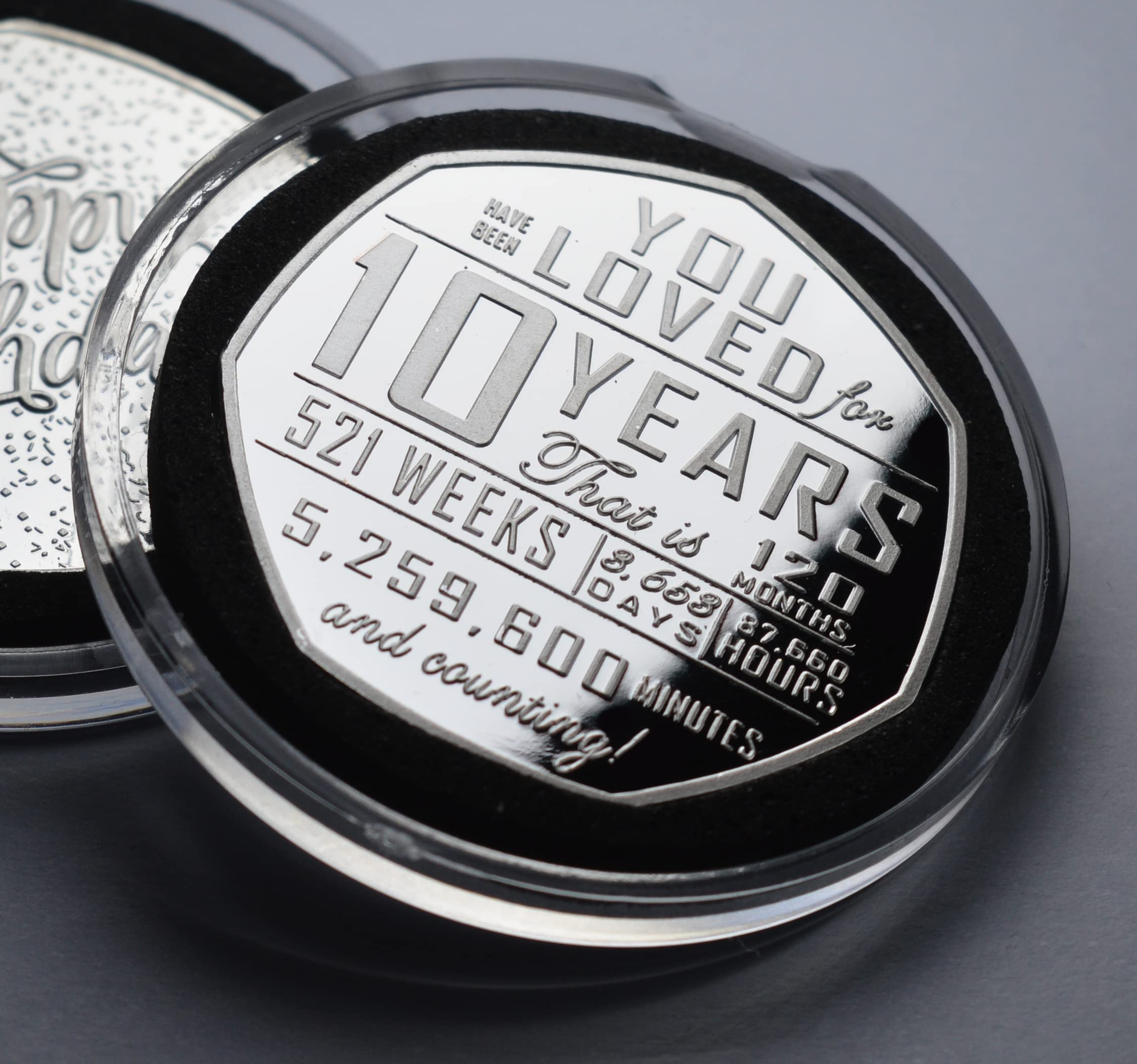 The Commemorative Coin Company Silver 10Th Birthday Commemorative In Capsule. 10 Years 'And Counting' Gift/Present Congratulations/Party/Ideas Celebrating 10 Ten