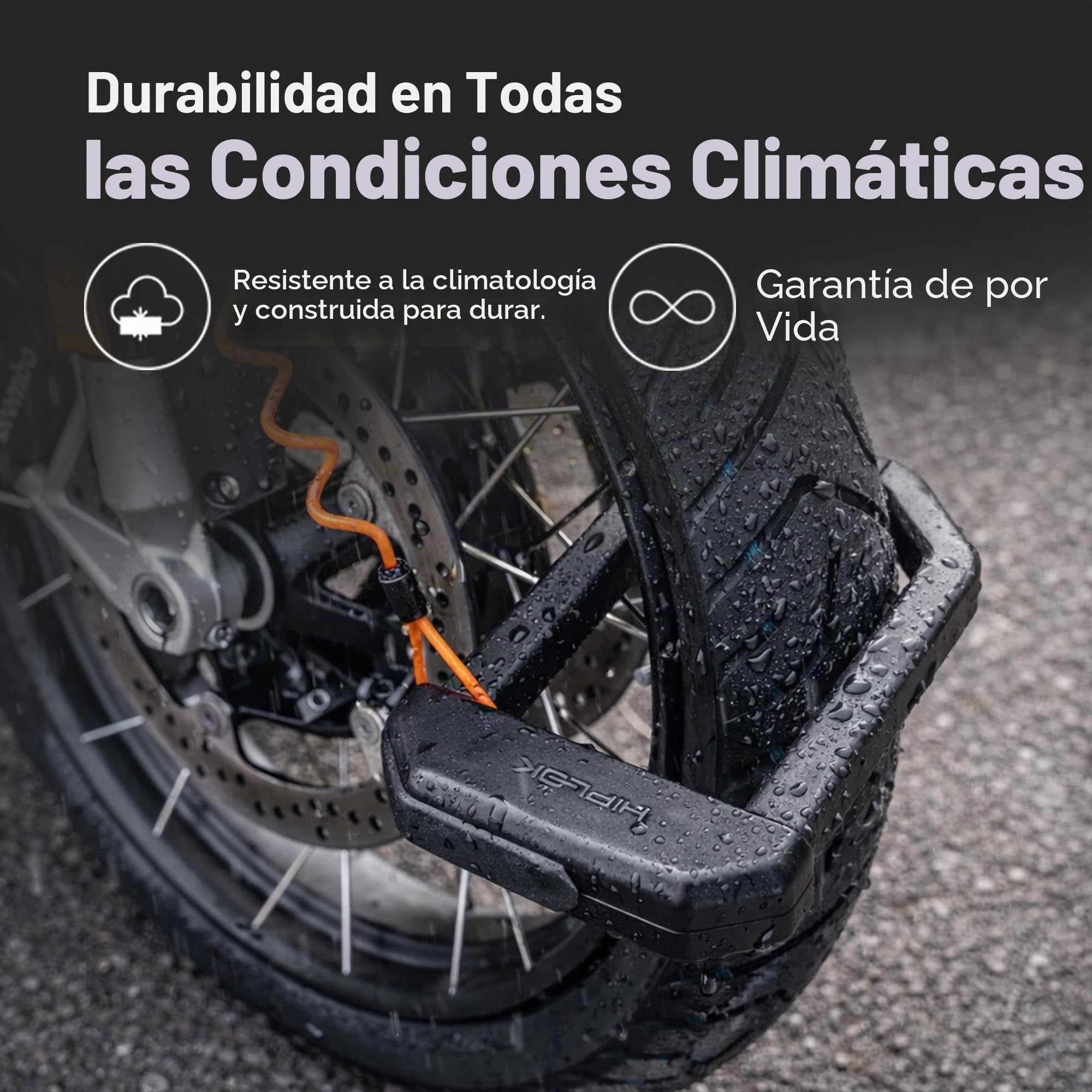Hiplok D1000, Candado de horquilla, Unisex, ALL BLACK, Área de cierre: 15,5 cm x 9,2 cm