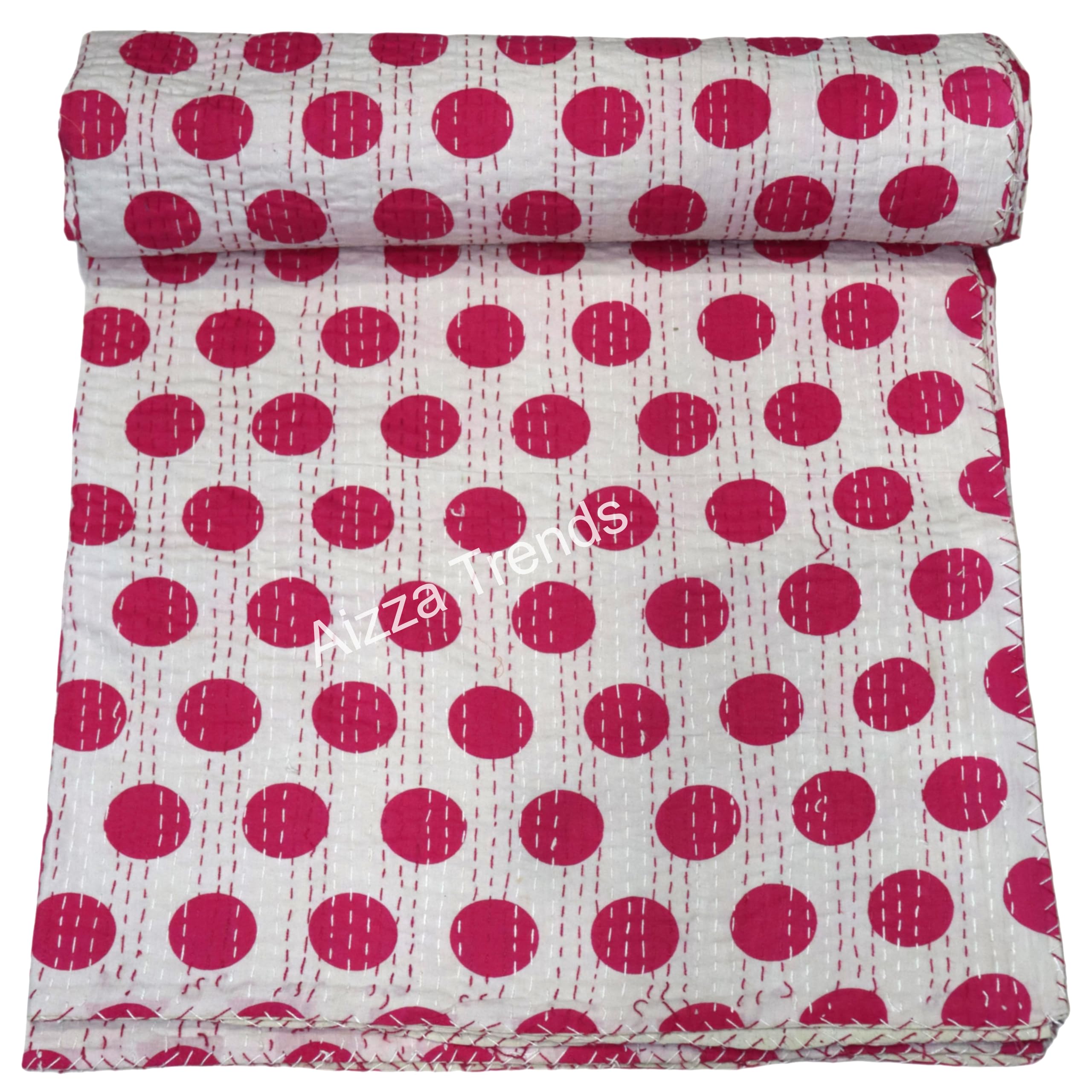 Courtepointe Kantha en coton pour literie légère et thermorégulatrice