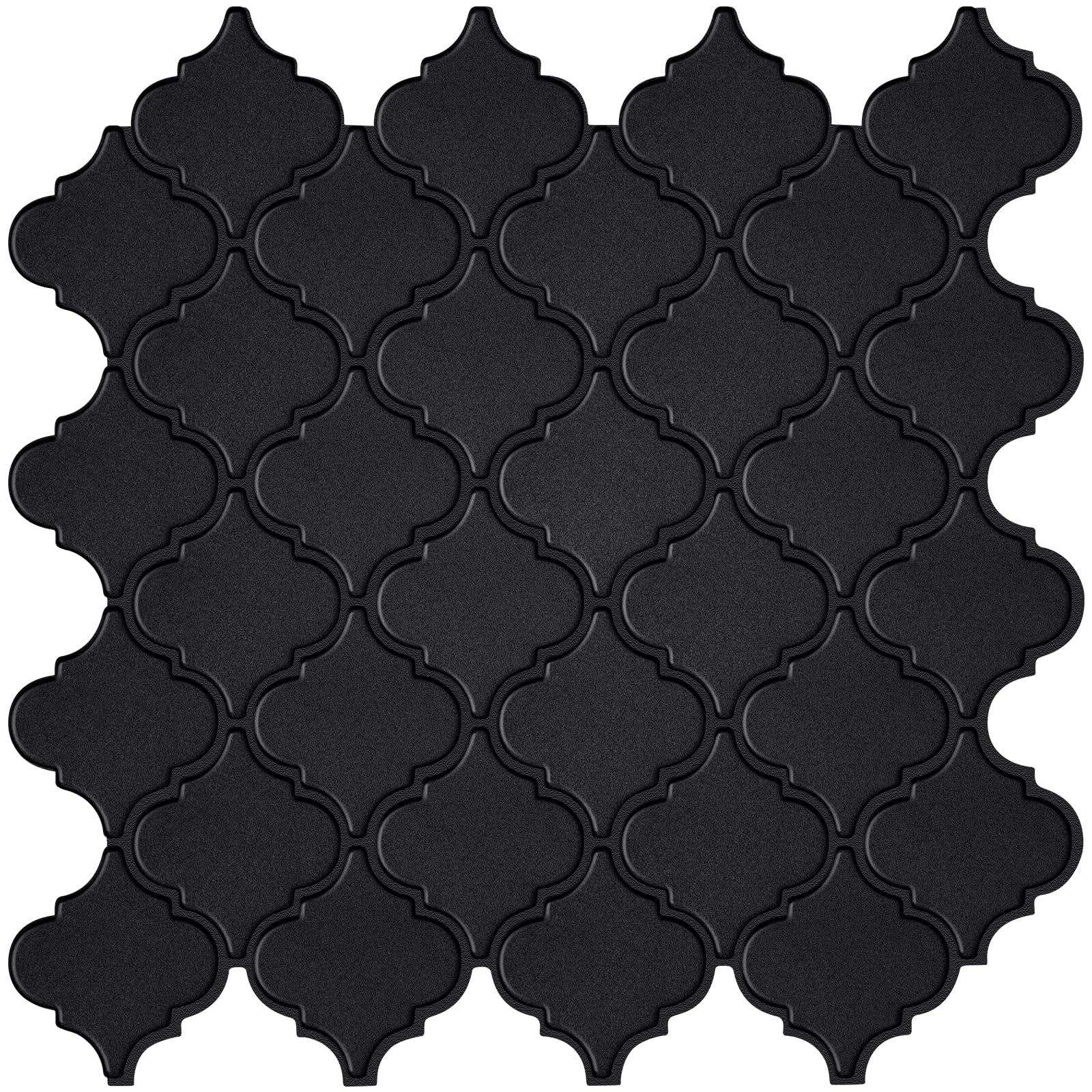 Arabesque Peel and Stick Backsplash for Kitchen, Matte Black 3D Self-Adhesive Kitchen Backsplash, Premium Stick on Backsplash for Bathroom (10Tiles, 12''×12''?