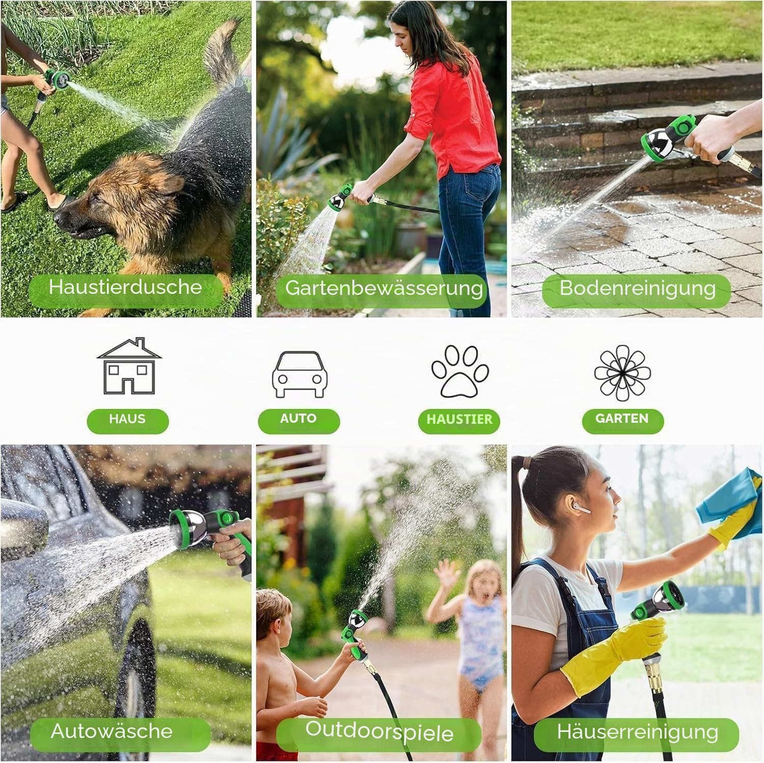 Erweiterbarer Gartenschlauch 100ft, Schlauchrohre für Garten, Erweiterbare Wasserschläuche mit 10 Funktionsdüsen, Einfache Lagerung Gartenschlauchrohr