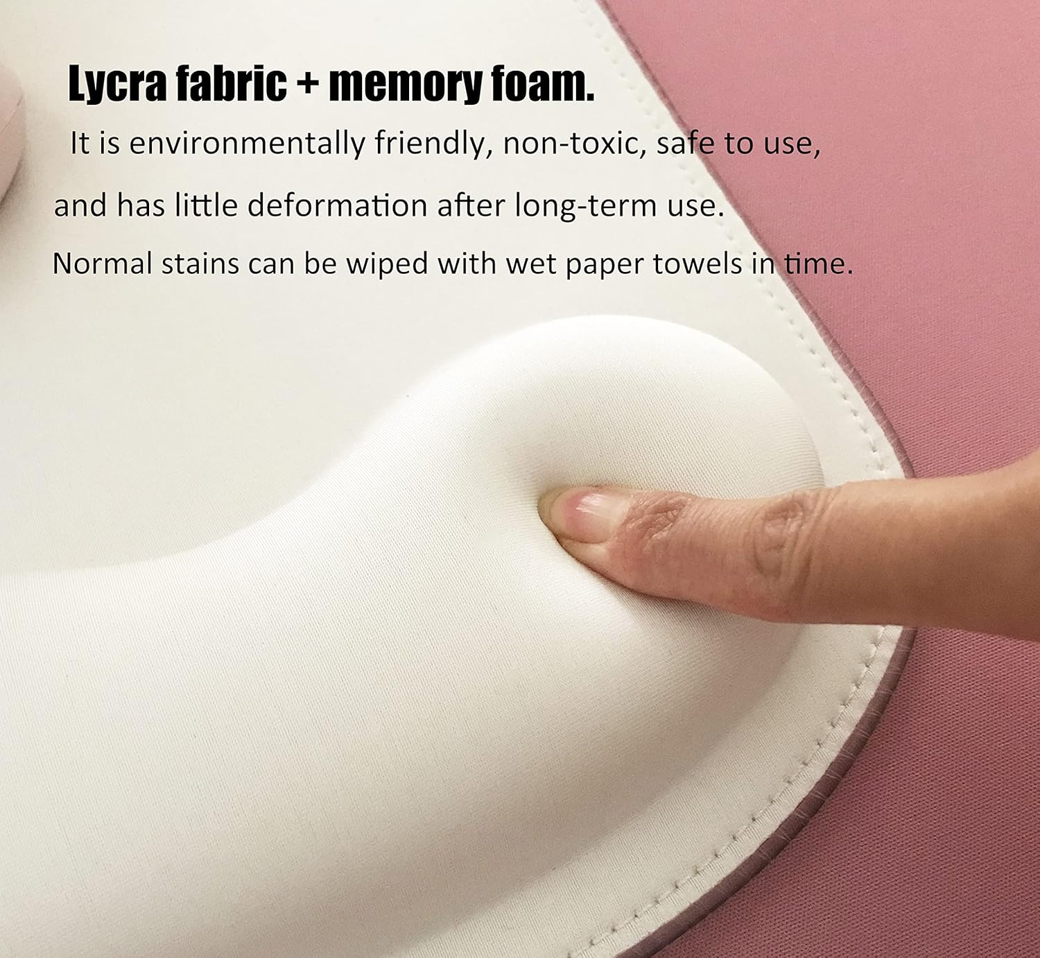 RGB LED Wrist Support Mouse Pad with 13 Lighting Modes, Anti-Slip Rubber Base, Pain Relief Ergonomic Gaming/Office/Home Mouse Pad, 11.8 x 8.5 in (White) - Image 5