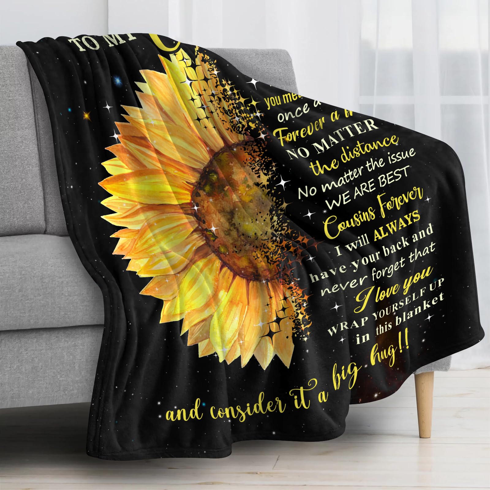 Cousin Gifts for Women - Cousins Gifts - Gifts for Cousins Female - Cousin Birthday Gifts for Women - Best Cousin Gifts - to My Cousin Gifts - Best Cousin Ever Throw Blanket 60x50 Inch