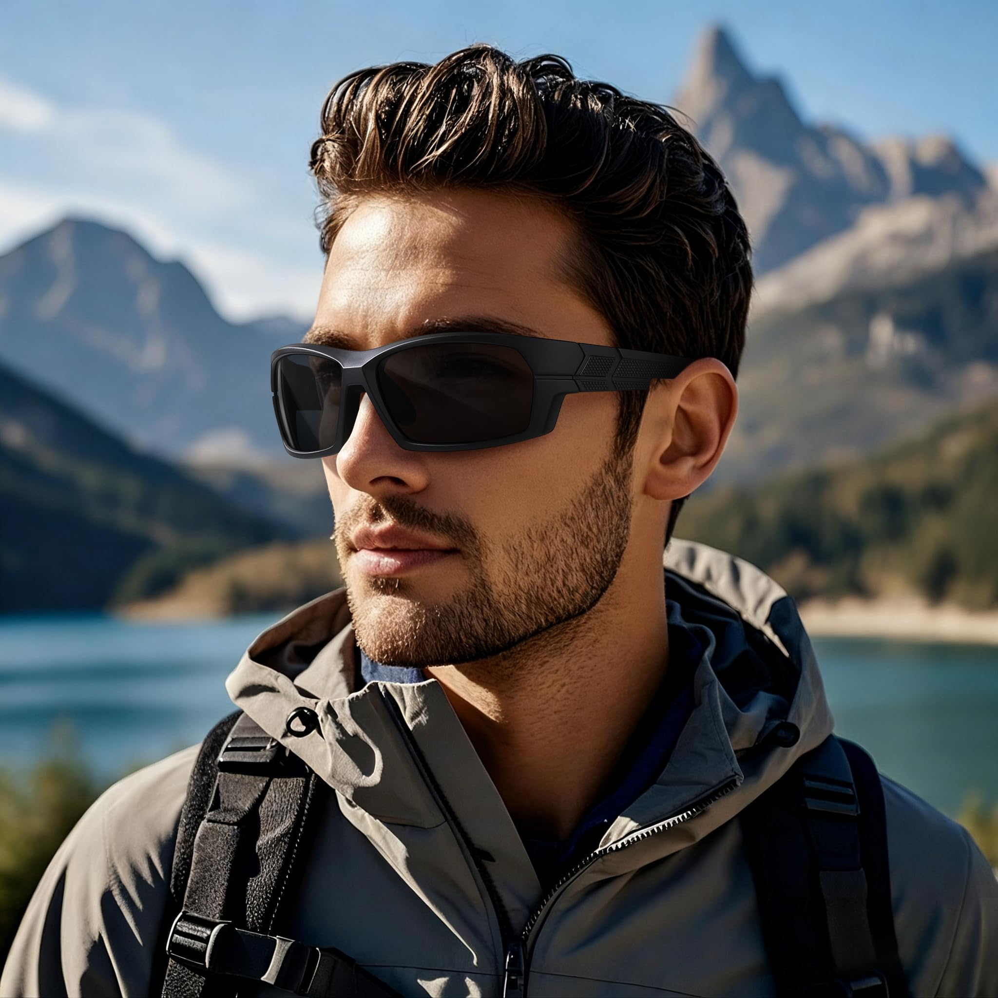 Gafas de sol deportivas polarizadas para hombre, gafas de sol envolventes para pesca, conducción, correr, ciclismo, golf, protección UV
