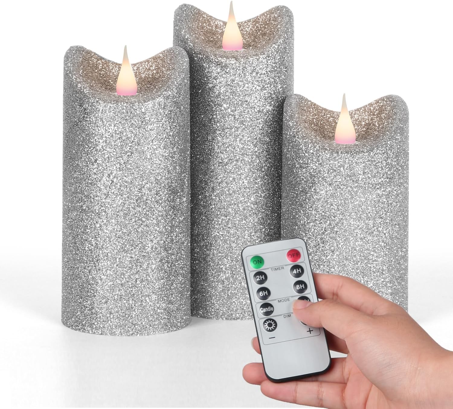 Amazon.com: Baquler 4 Set Black Wax Flameless LED Candles - Real Wax ...