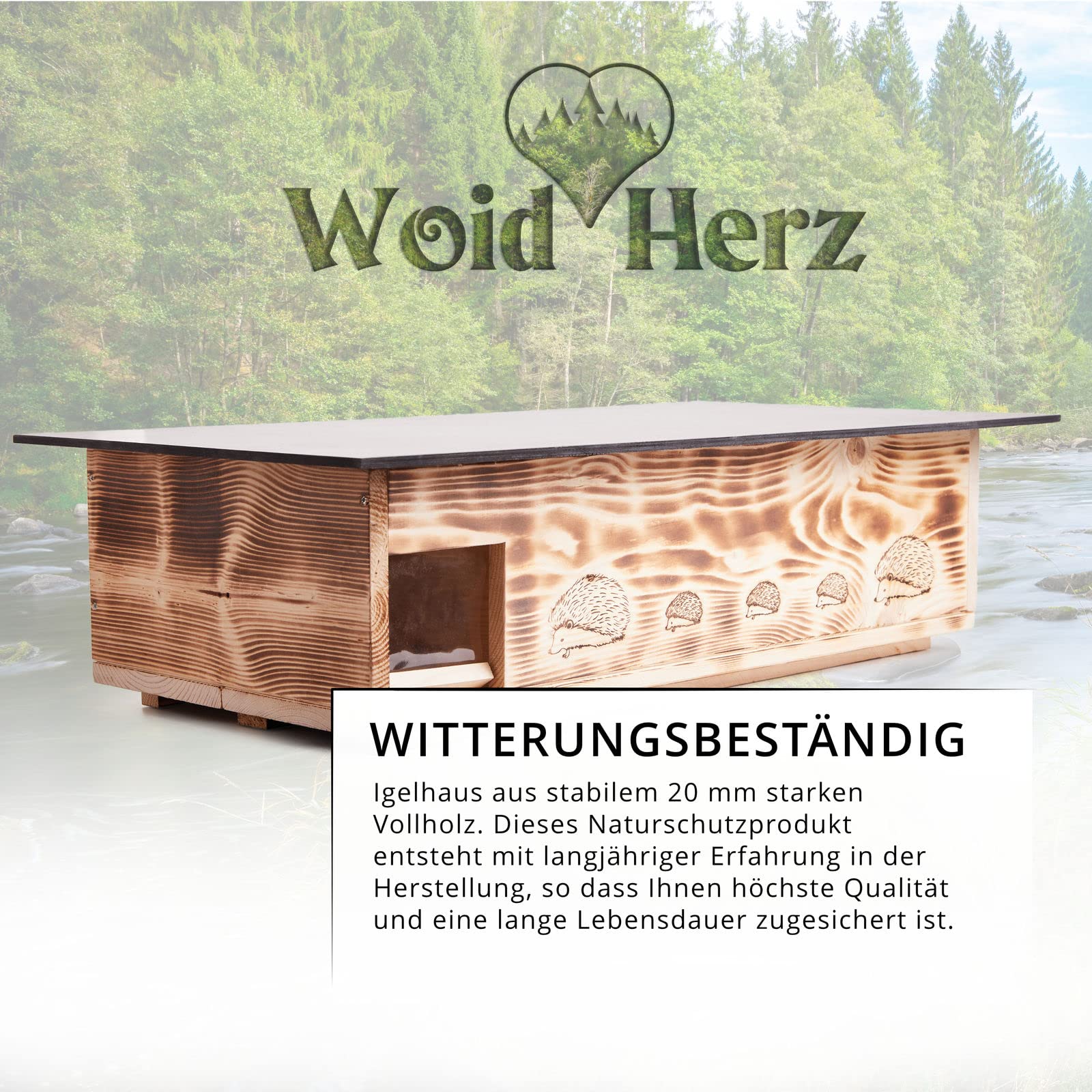 XXXL Igelhaus Neu (IG6) Igelhütte - Igelhaus mit Labyrintheingang und Rattenklappe - mit Boden und Abnehmbarer Dachöffnung zur leichteren Reinigung - inc. 2 Futterschalen