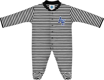 Creative Knitwear College Baby Striped Footed Romper - Team Logo, Multiple Colors, for Boys & Girls 0-9 Months
