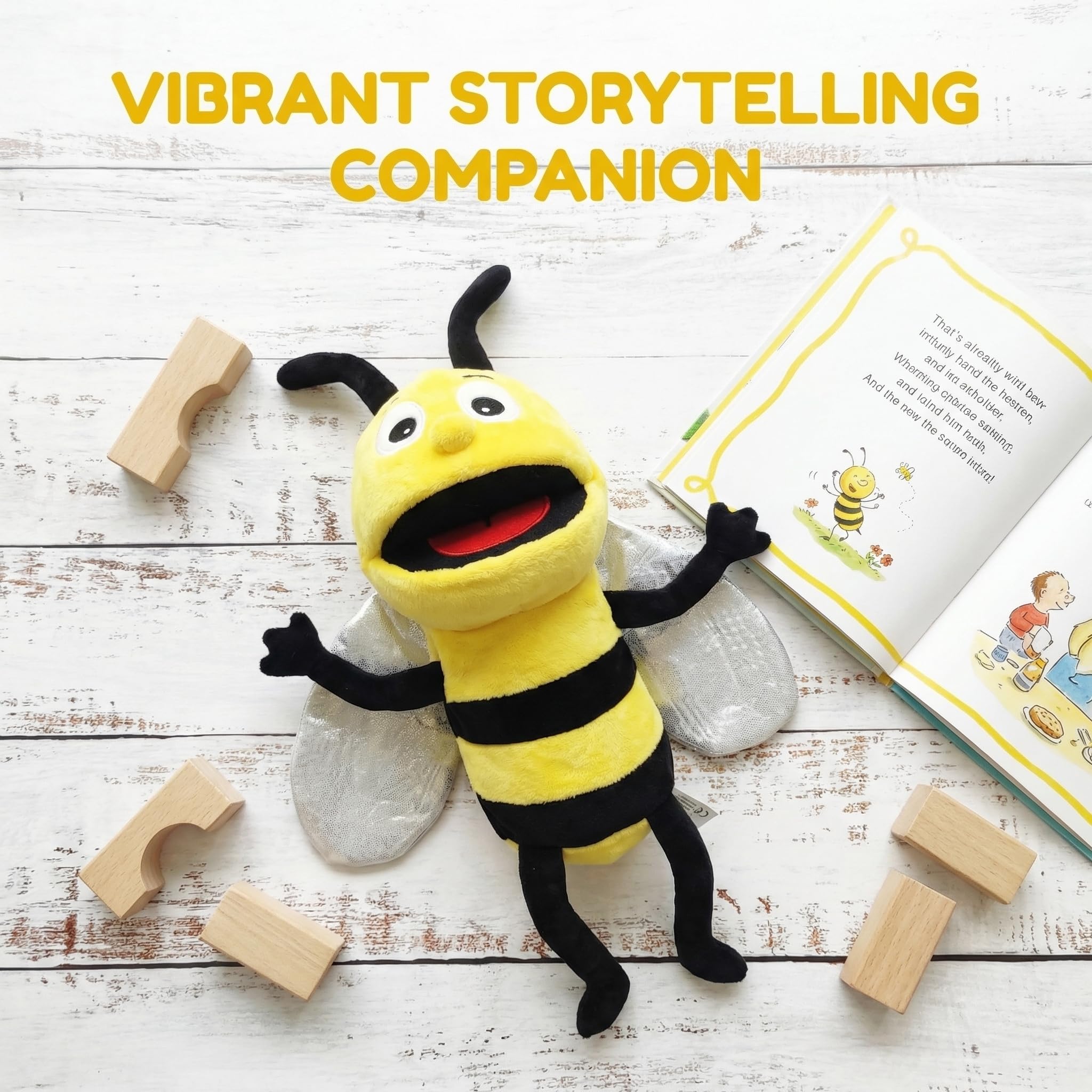 Marionetas de Mano de Insectos para niños,Incluye Abejas, Mariposas, libélulas, etc. con Bocas Abiertas móviles, Contar Cuentos,Regalos de cumpleaños - 2