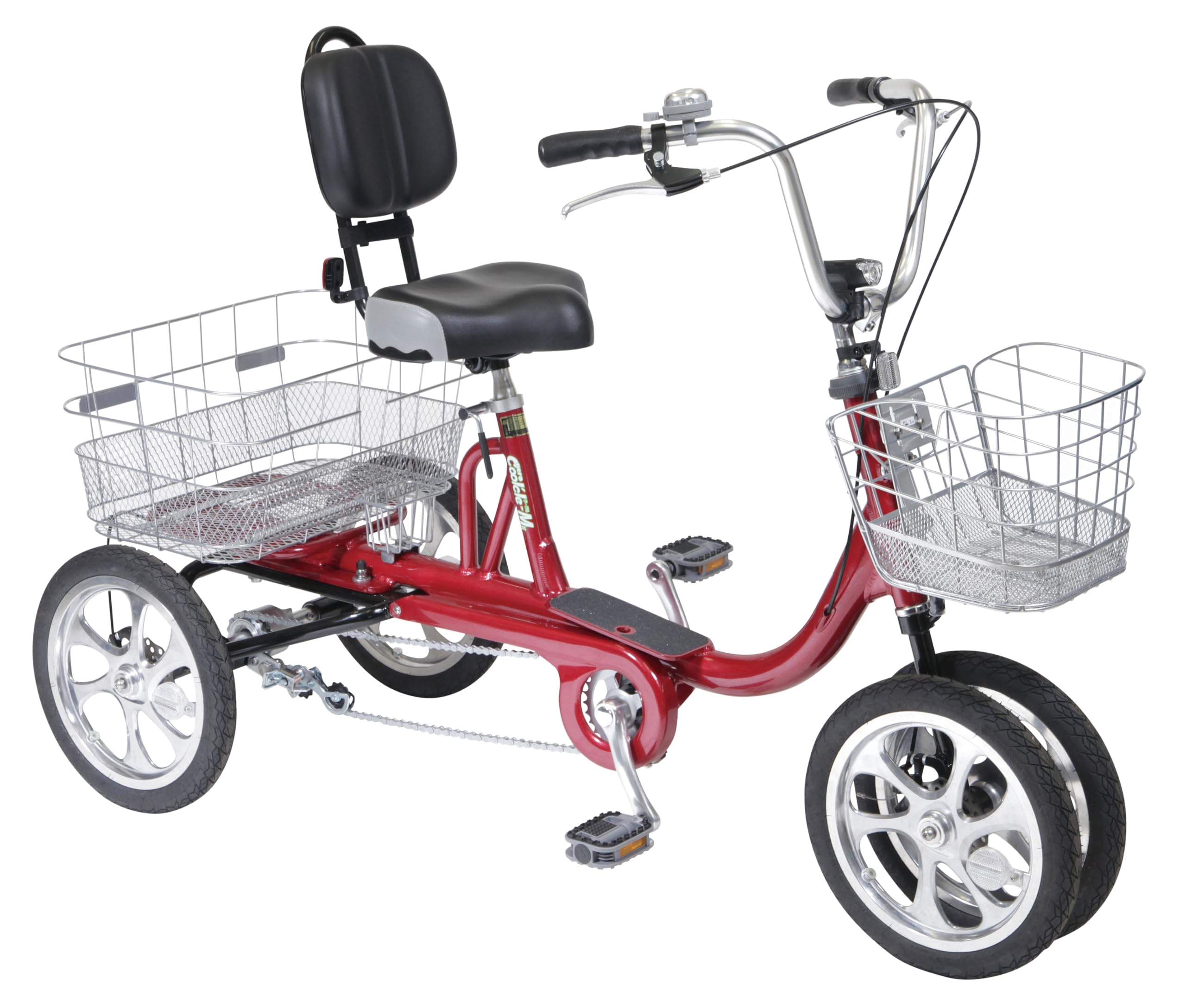 四輪輪自転車ランドウォーカー クークル Amazon | パンクしない 四輪自転車 エアロ クークルMII レッド 空気