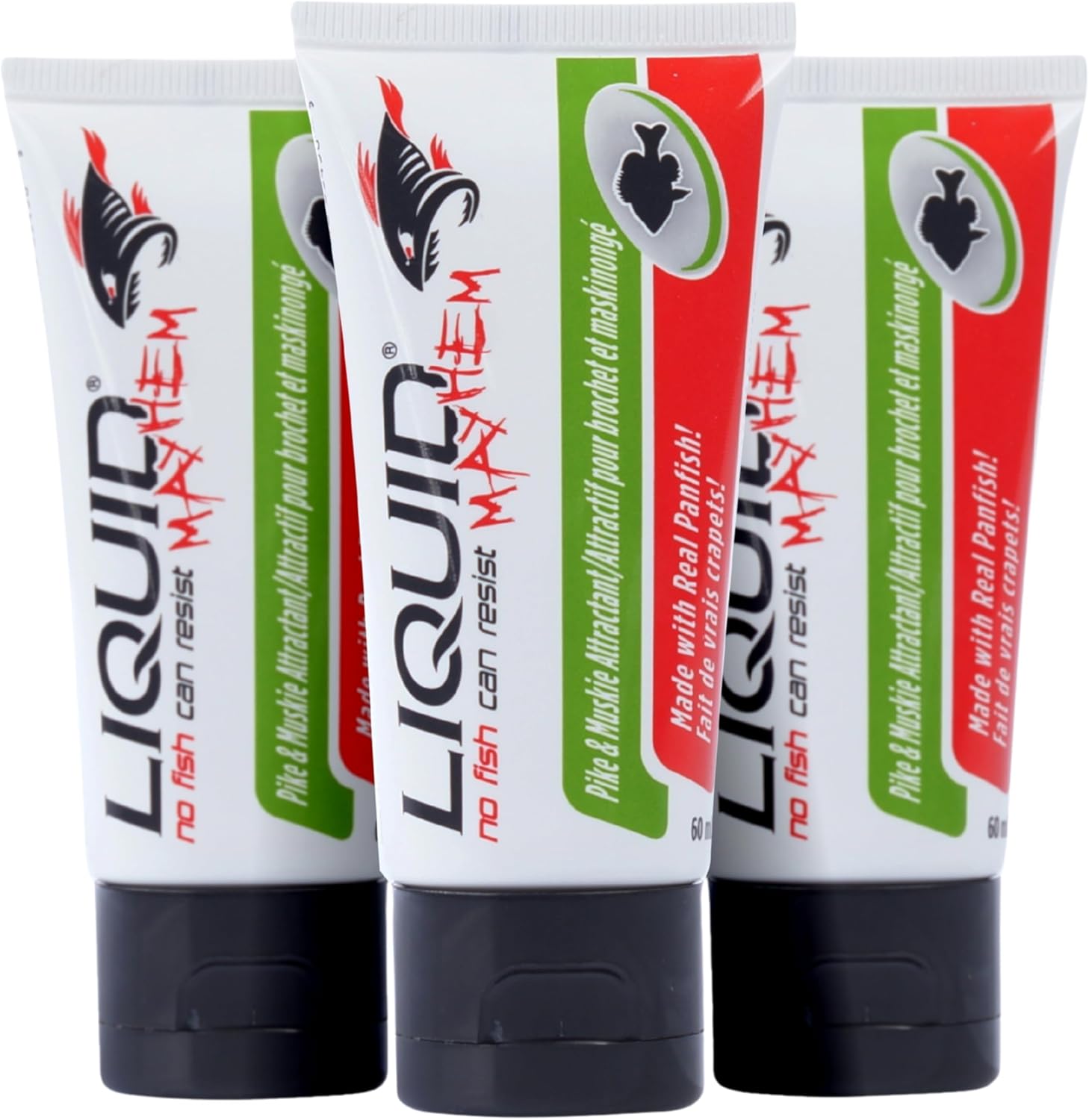 Liquid Mayhem Pike & Musky Fish Attractant Gel 60 ml / 2 oz · 60 Uses – Real Pike & Musky Bait & Aminos | UV-Enhanced Long-Lasting Gel – All Lure Types