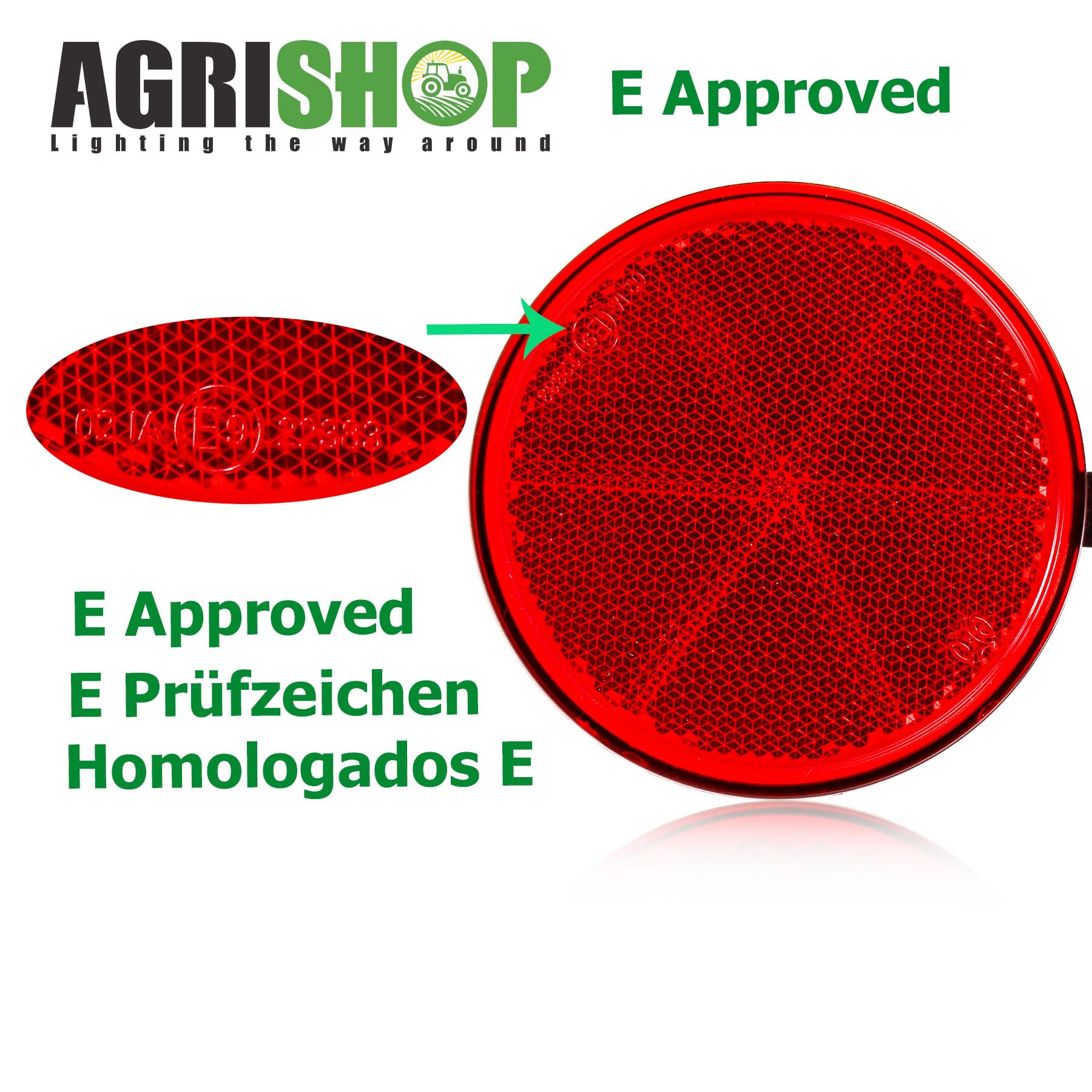 AGRISHOP Réflecteur de Remorque 4pièces,Rouge,Rectangulaire,Visser,Homologué E9,90x40x8mm, Réflector Rectangulaire Catadioptre Remorque pour Tracteur Camion Bicyclett (Rouge/Rectangulaire/4pièces