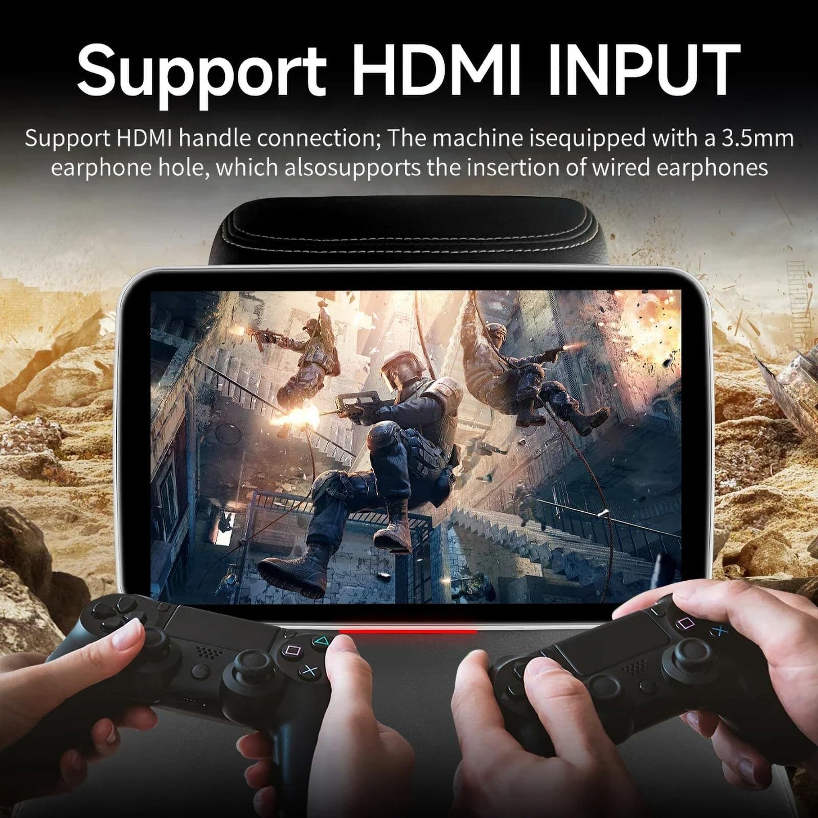 TV for Appui-tête de Voiture Android 11 de 10,1 Pouces, Moniteur à écran Tactile HD IPS 1024 x 600 avec Miracast/Airplay, entrée HDMI et Affichage Double écran for Le Divertissement