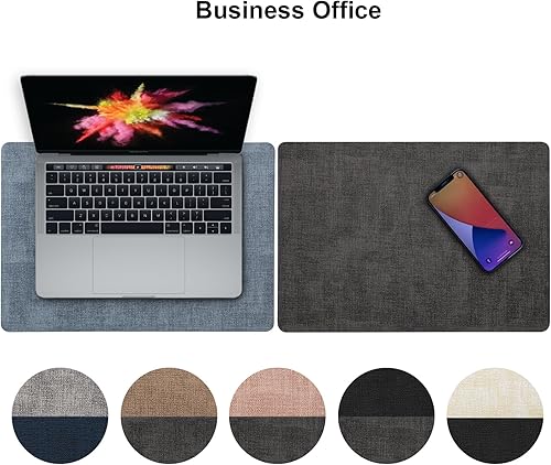 Miniatura 6 de Myir JUN Juego de 4 manteles individuales de doble cara, de piel sintética, para interiores, para mesa de comedor, exteriores, cuadrados,