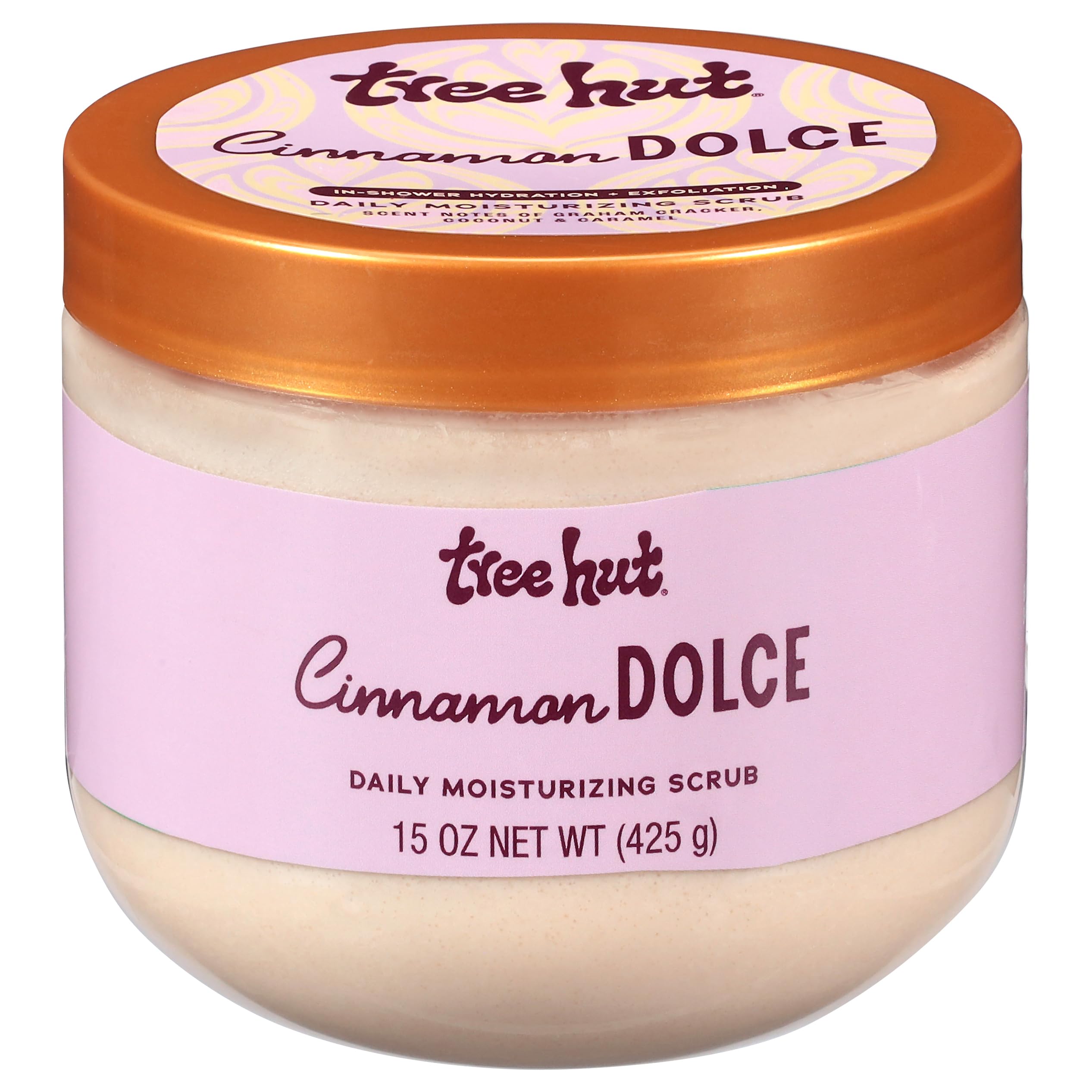 Tree Hut Cinnamon Dolce Daily Moisturizing Scrub, Whipped Foamy Exfoliating Body Scrub, Hydrating & Moisturizing Formula for Soft, Radiant Skin, 15 oz