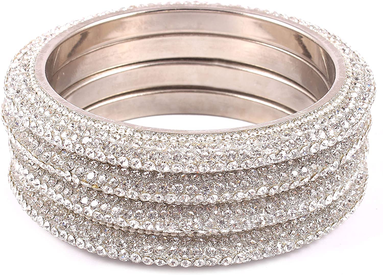 C&G INDIA Silver Plated Gold Stylish Gold Stone Studded Bangles Jewellery For Women And Girl (SILVER, 2.4) (B09Q57PYTS) Amazon Price History, Amazon Price Tracker
