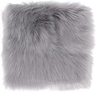 Molain 25 cm Small Rugs Fluffy Faux Fur Chair Pad Cover Rug Fuzzy Cushion Christmas Party Photography Props Background Nai...
