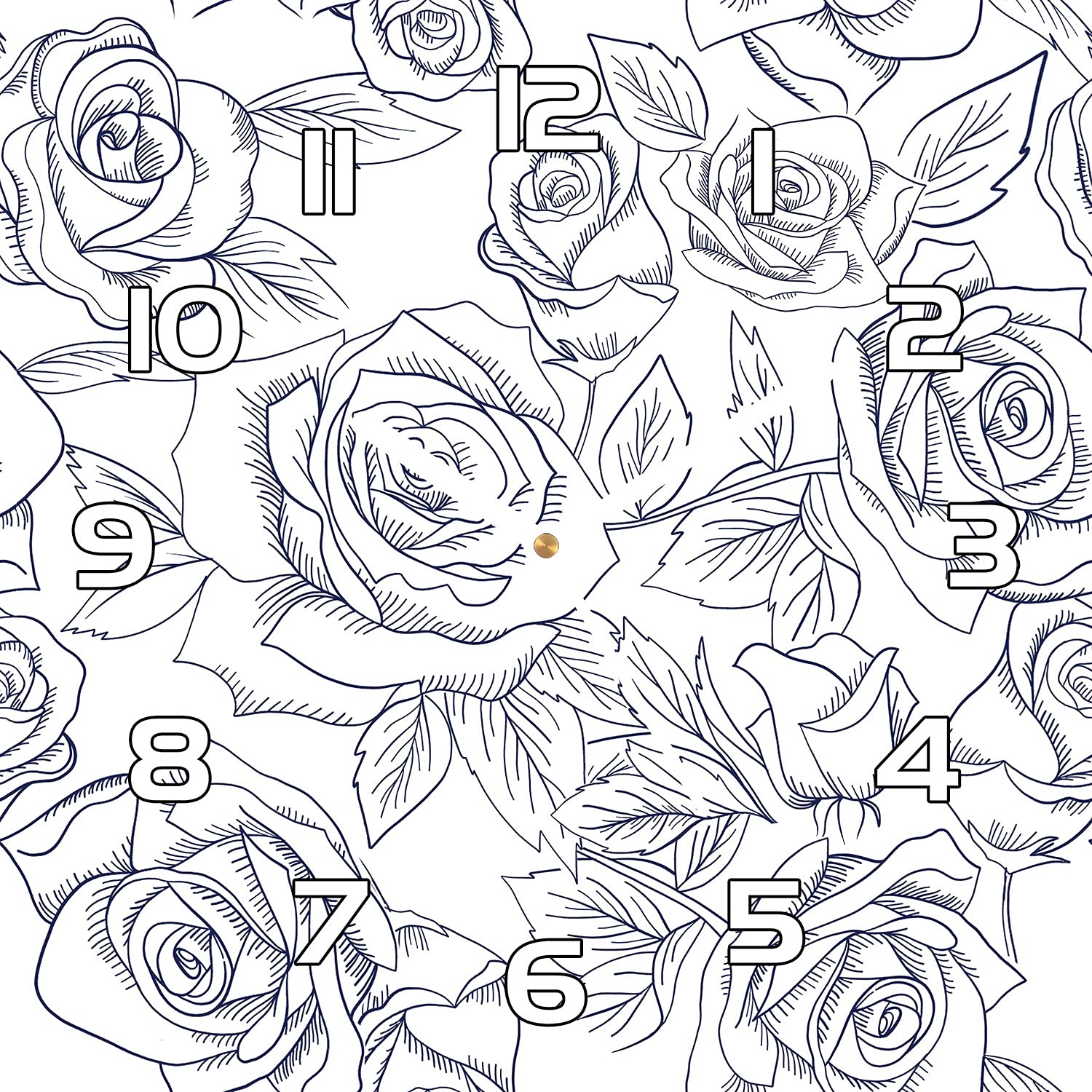 Horloge en verre moderne Roses Floral 30x30 cm en verre de sécurité durable