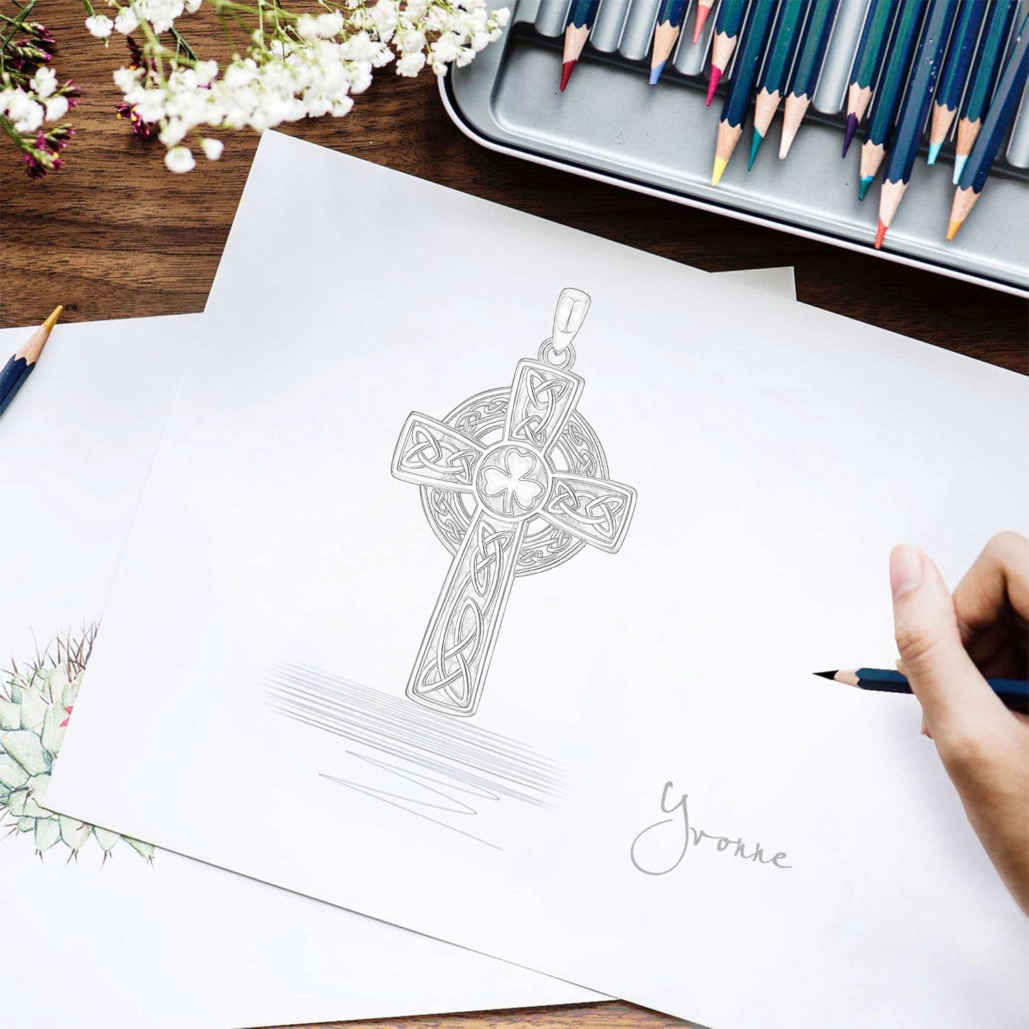 AEONSLOVE 925 Sterling Silver Jesus Crucifix/Orthodox Cross/Celtic Cross/Crown of Thorns Nail Cross Pendant Necklace Religious Gifts for Men Women